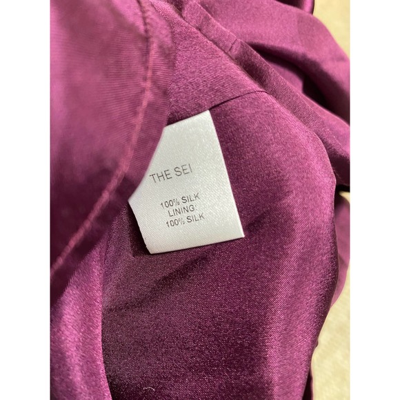 The Sei X REVOLVE Asymmetrical Draped Mini Dress in Plum 2 - Picture 8 of 12